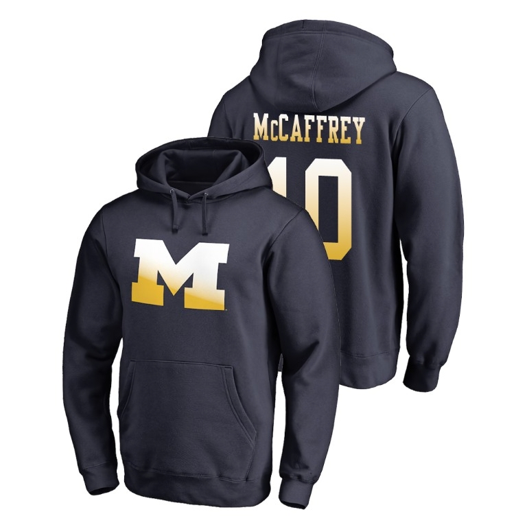 Michigan Wolverines Men's NCAA Dylan McCaffrey #10 Navy Big & Tall Gradient Logo Fanatics Branded College Football Hoodie NHX1349CK